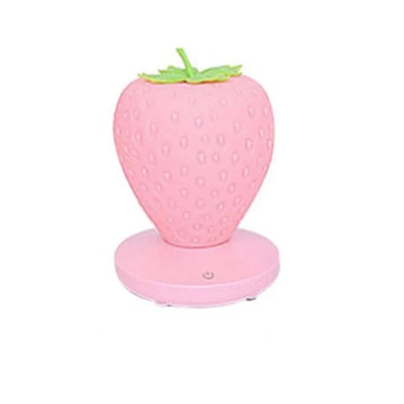 

Touch Dimmable LED Night Light Silicone Strawberry Nightlight USB Bedside Lamp for Baby Bedroom Decoration White