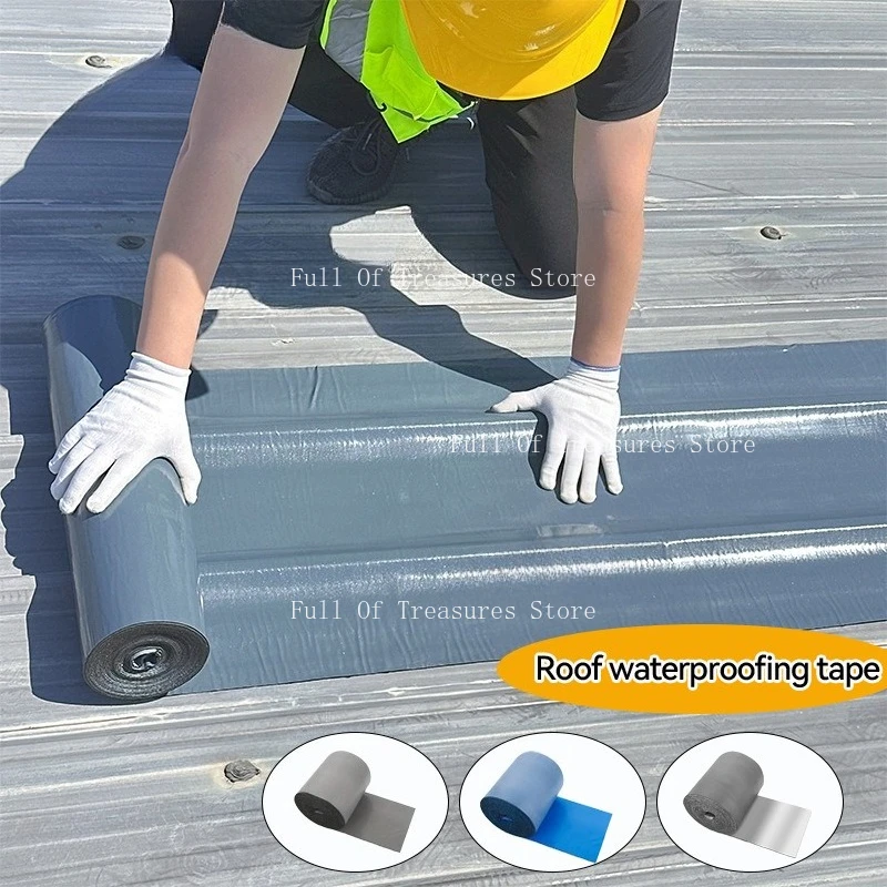 Waterproof, Leak Repair, Anti-corrosion, Sunscreen, Roof Material, Waterproof Membrane, Blue 50cm * 10m