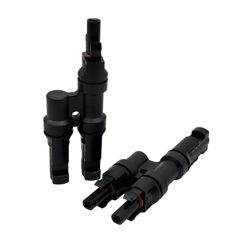 

MC4 PV connector for solar panel modules，including T-type adapter，1-to-2，T3 one-to-two，series and parallel connections