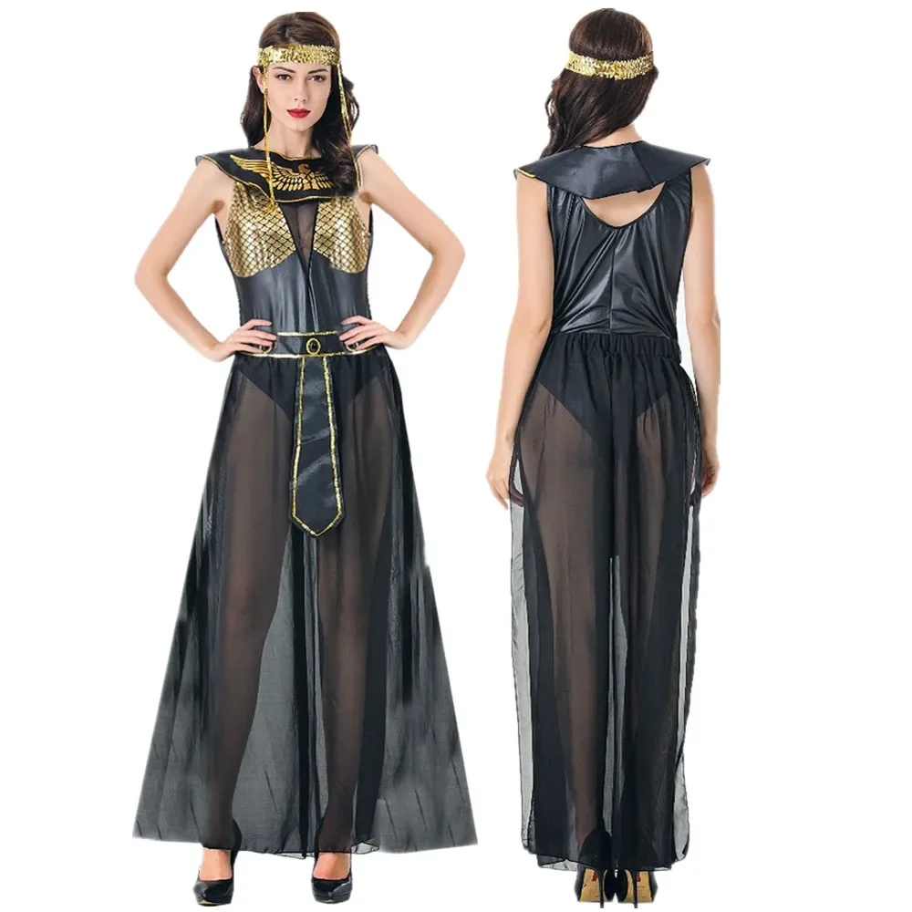 

Adult Ancient Egyptian Cleopatra Costume Women Sexy Egypt Goddess Queen Costumes Cosplay Halloween Carnival Party Fancy Dress