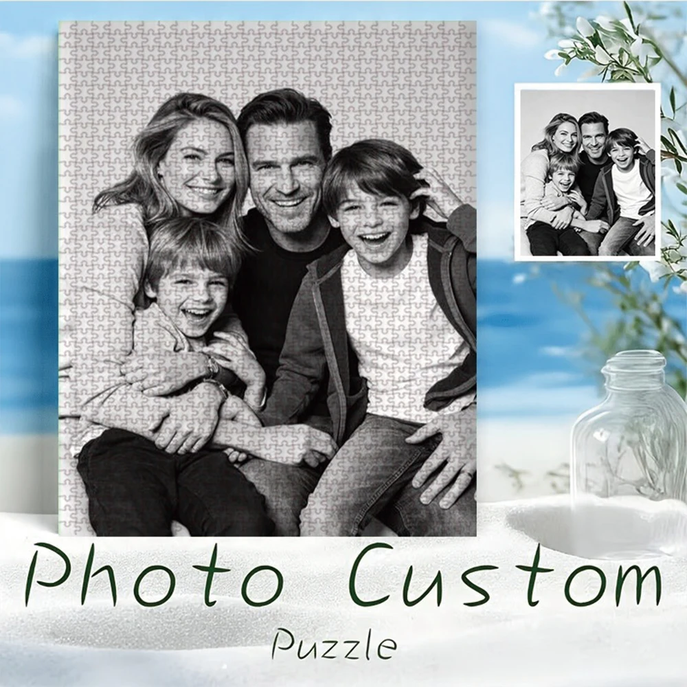 35/300/500/1058pcs Personalized Custom Photo Puzzle Family Photos DIY Toy Decoration Collectiable Gift Present Christmas