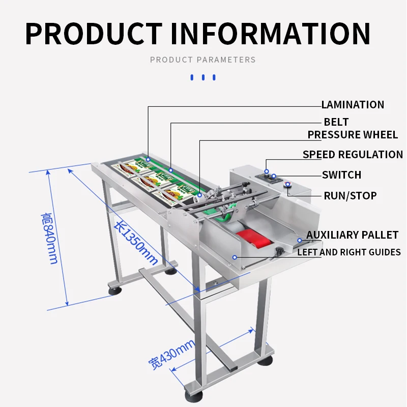 Fully Automatic Paging inkjet Printer High-speed Adjustable conveyor table Online coding Production date coding machine