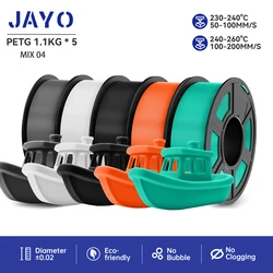 JAYO PETG/ABS/PLA Meta/3D Printer Filament 1.75mm PLA 5Rolls Good Liquidity For FDM 3D Printer Materials DIY Gift Szybka dostawa