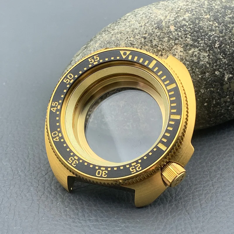 Gold 6105 6309 Turtle Abalone Watch Case Crown at 4.1 Fit NH35 NH36 Movement 200m Waterproof Resistance Diving Men's Watch Case image 3