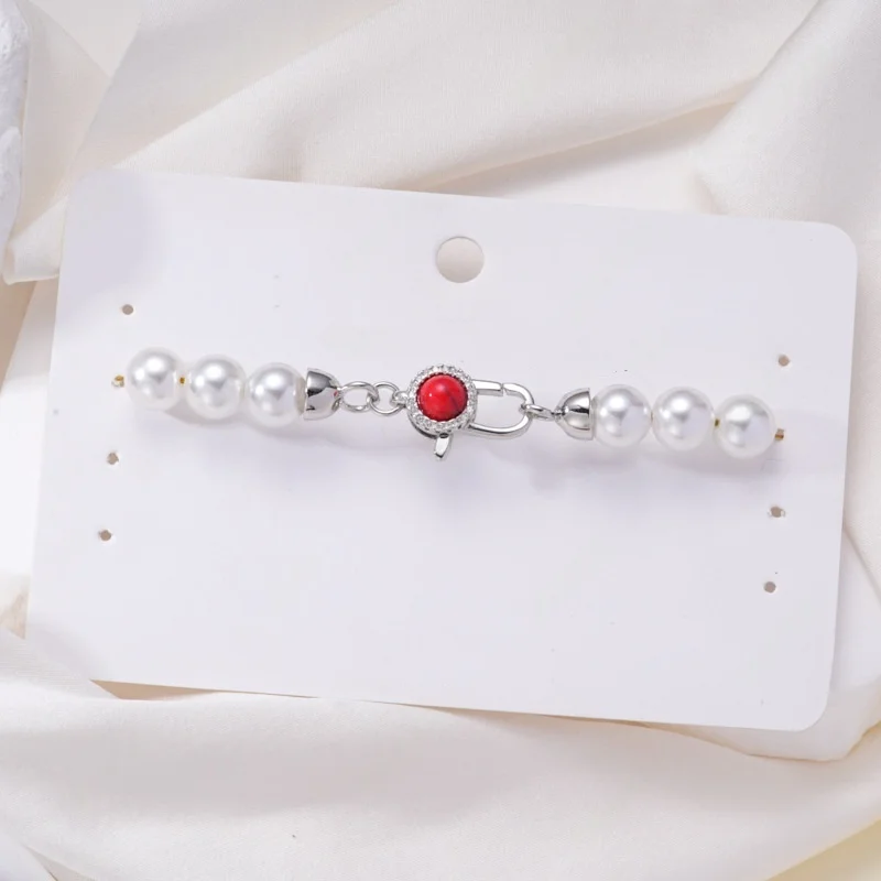 1pcs Pearl Necklace Bracelet Connecting Buckle Double Hanging Spring Press Lobster Buckle DIY Jewelry Making Material Accessorie