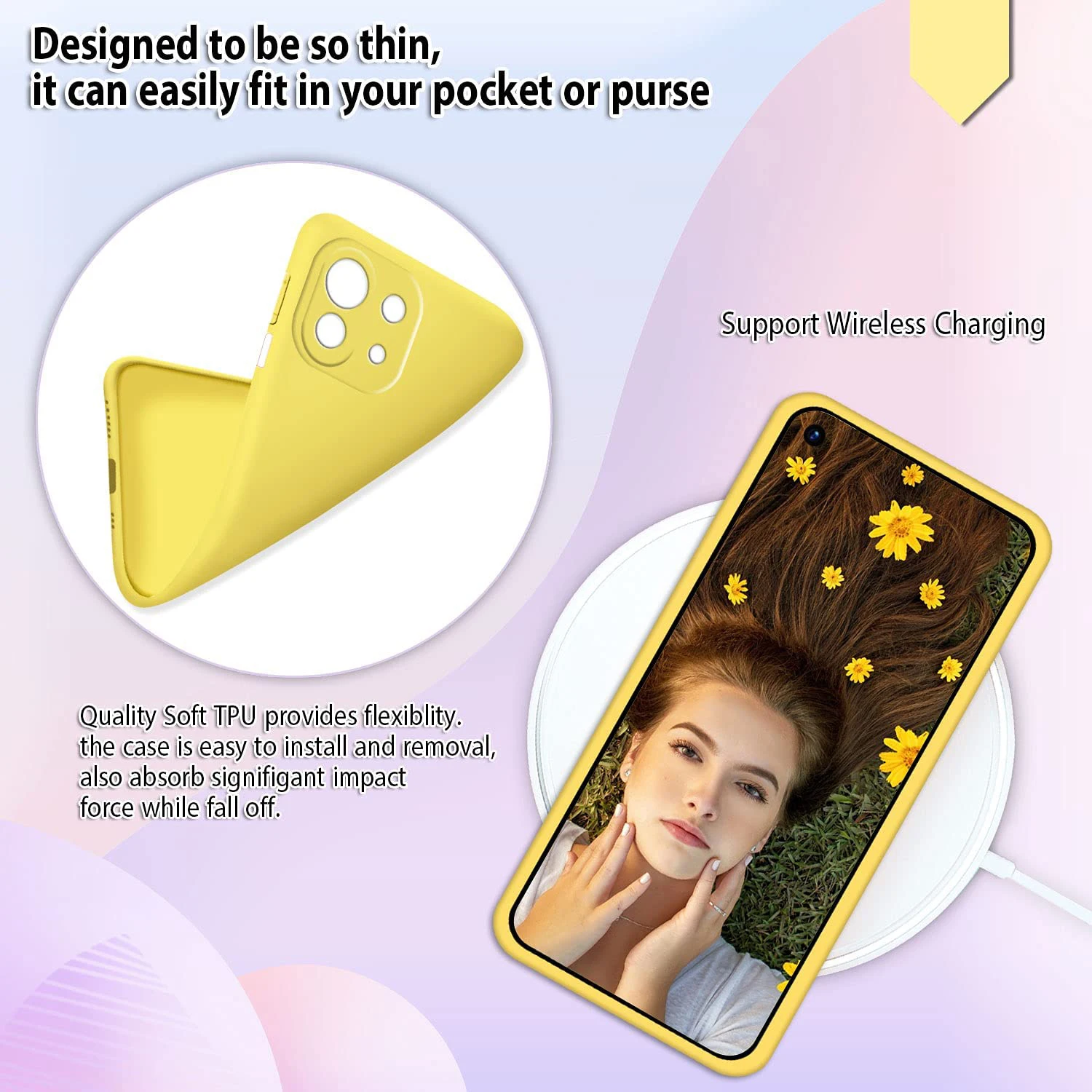 Candy stoßfeste Silikonhülle für Xiaomi Mi 11 Lite Mi 11 lite NE 5G, matte weiche Rückseite, 4G 5G kompatibel – Detail 3