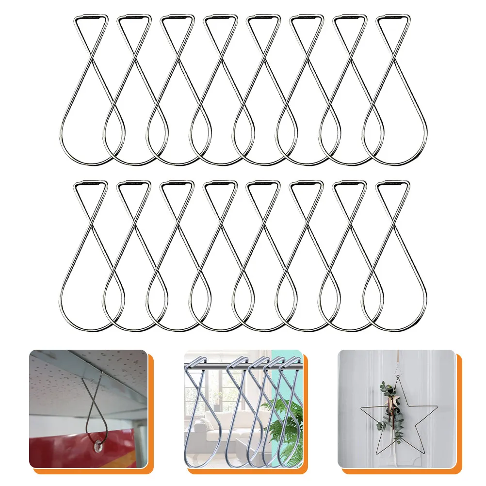 100Pcs Auto Rebound Steel Drop Ceiling Holder Hooks Clips Ceiling Hanger for Home Office Wedding Classroom Decorations