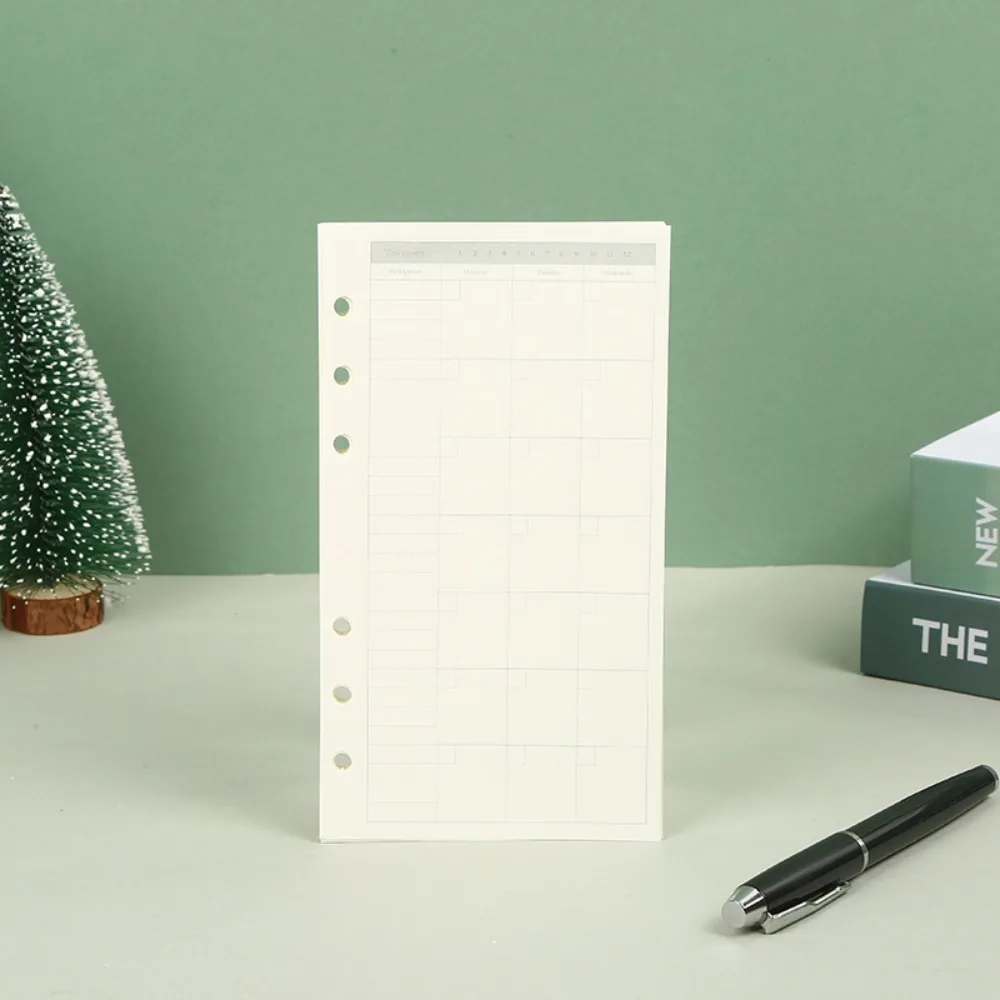 45Sheet Loose-Leaf Notebook Refill Paper Line Grid Index Inside Page Cards A5 A6 A7 Inner Refill Paper Paper Stationery