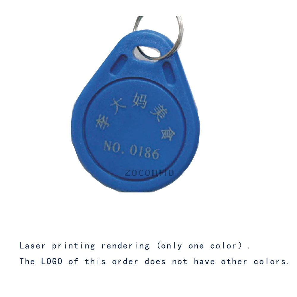 100pcs/Lot Custom Printing logo 13.56MHz Rewriteable 0 Block UID Tag RFID UID Keyfobs Rewrite Copier  Duplicator Copy
