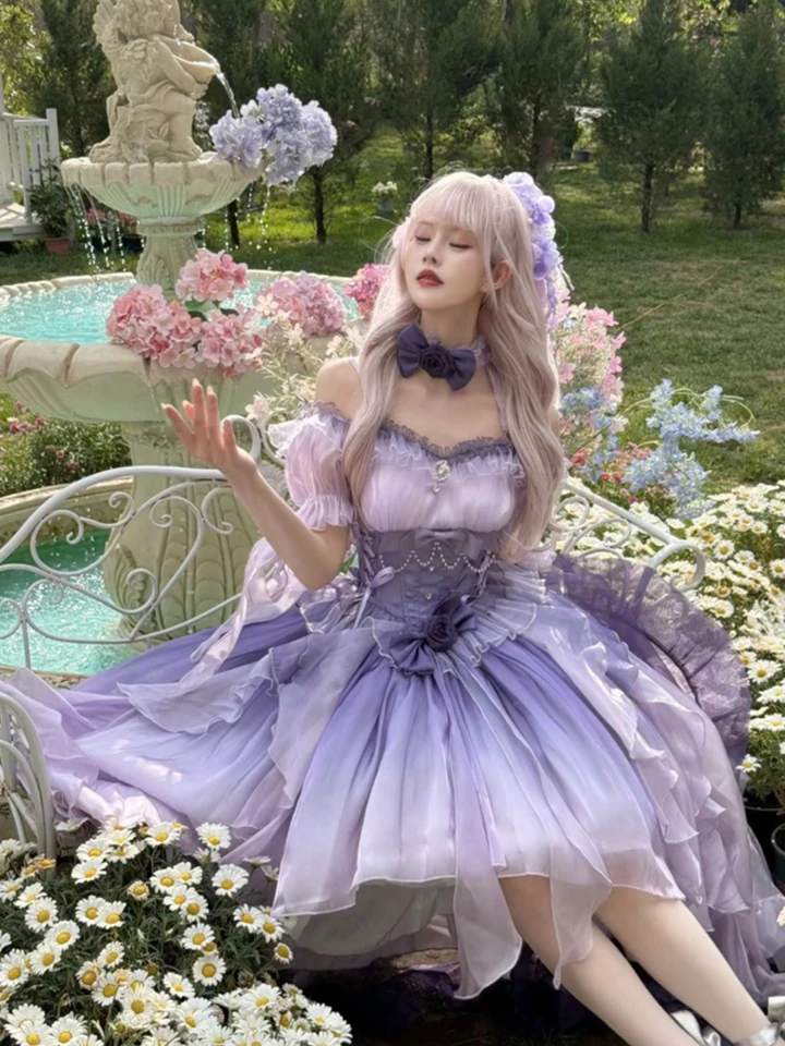 Japanese Original Lolita Noble Elegant Gradual Change Purple Dress Flower Wedding Op Fluffy Princess Dress Sweet Girl Dresses - AliExpress 200000345 Japanese Original Lolita Noble Elegant Gradual Change Purple Dress Flower Wedding Op Fluffy Princess Dress Sweet Girl Dresses - AliExpress 200000345