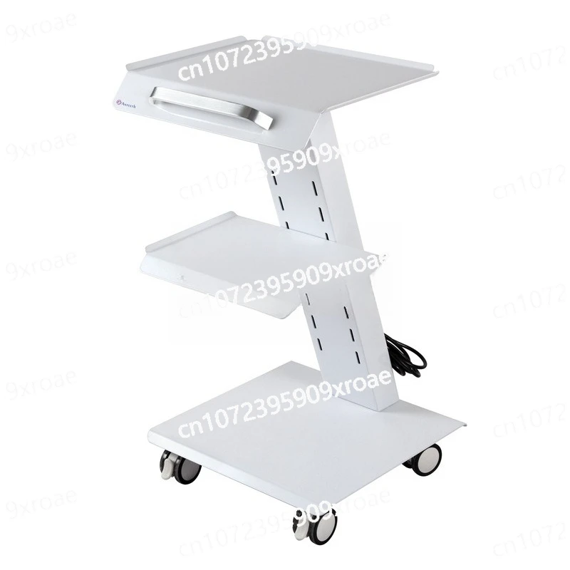 Portable Trolley Three-layer High-gloss White Function Car