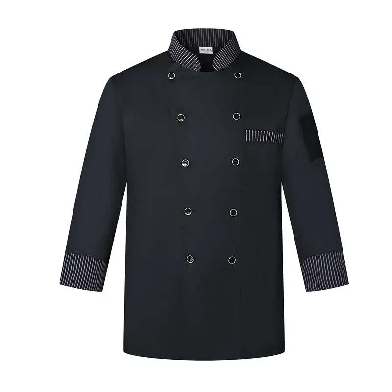 Giacca cuoco Manica Corta Nero Bianco Delle Donne Degli Uomini di Cucina Cuoco Cappotto Unisex Ristorante Uniforme del Cameriere