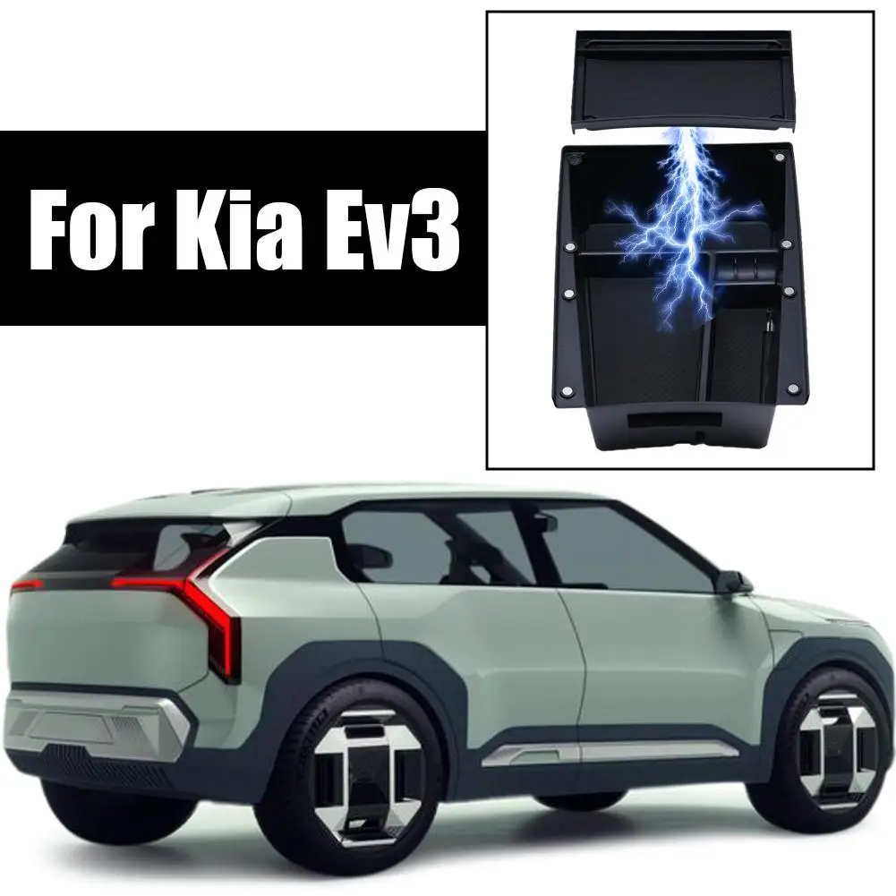 

For Kia Ev3 Car Center Console Armrest Under Storage Tray Car Interior Stowing Accessories Organizer Box Tidying Q7U1