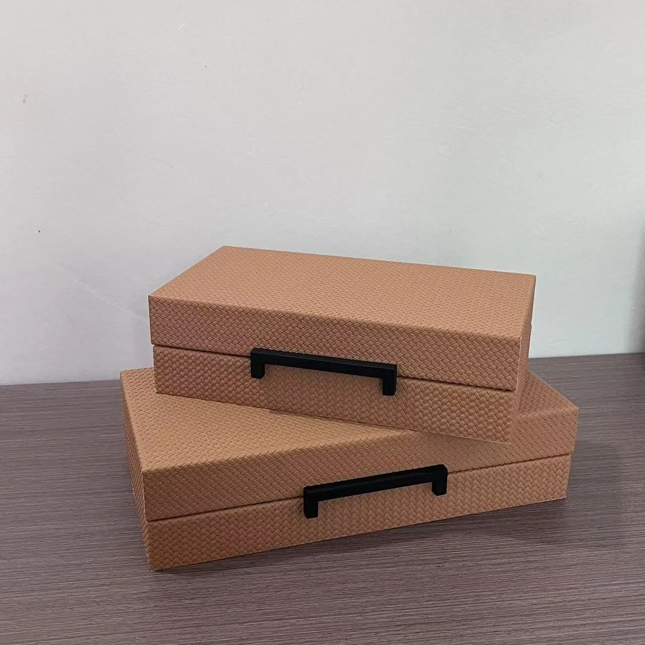 

Modern Light Luxury Leather Jewelry Box For Home Desktop Decoration