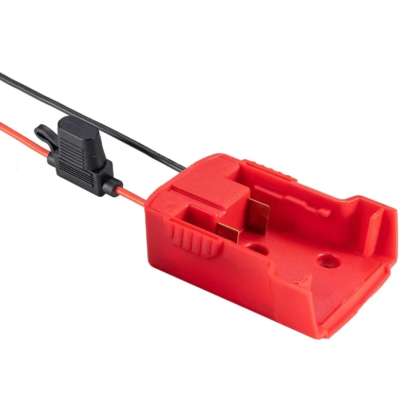 リチウム電池18V,ミルウォーキーM-18用電源アダプター,ヒューズ付き,DIYバッテリーアダプター,RCトラック用電源コネクター