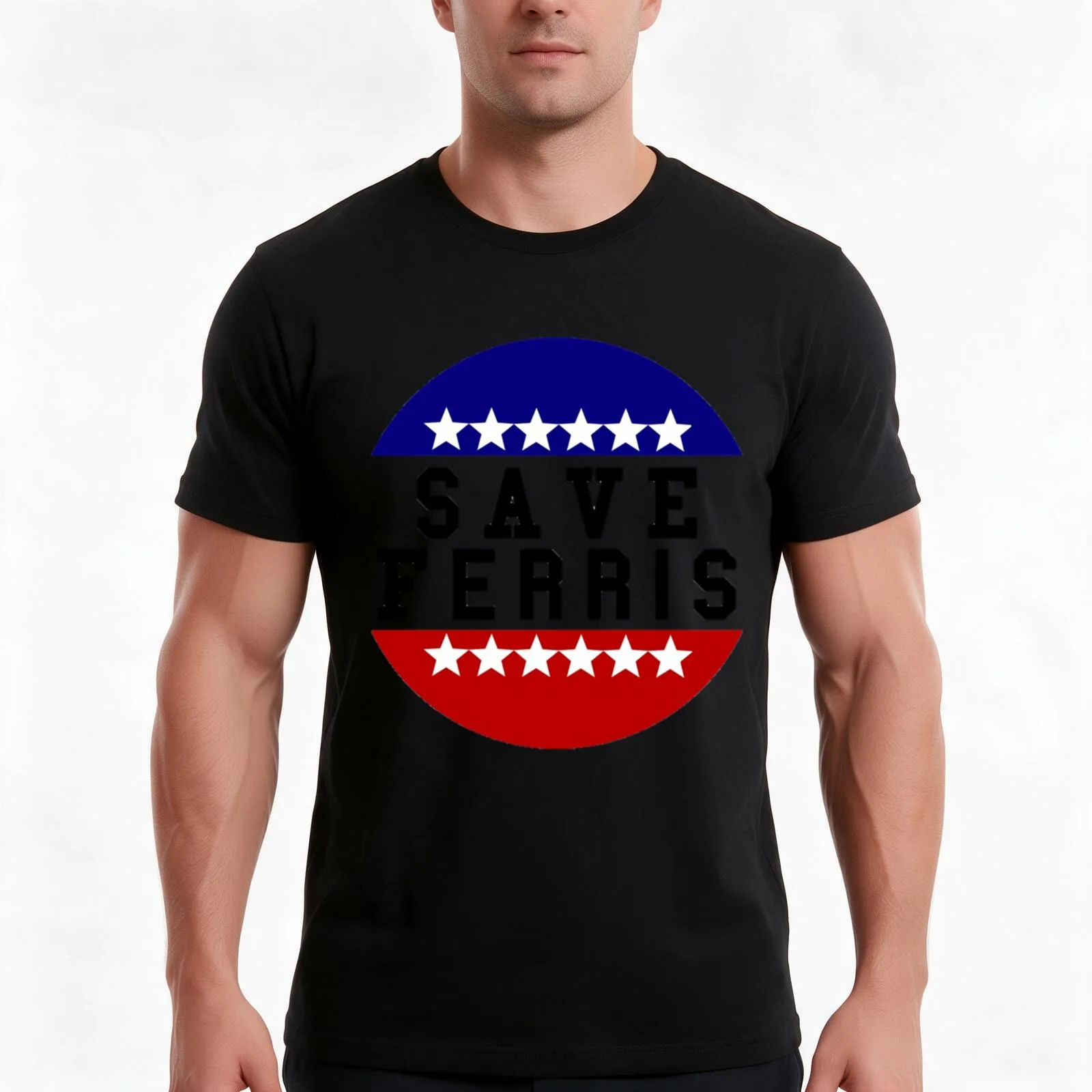 Save Ferris T-Shirt, Summer Casual Cotton Tee, Oversized Streetwear Tops, Vintage Graphic Print, Loose Fit Short Sleeve