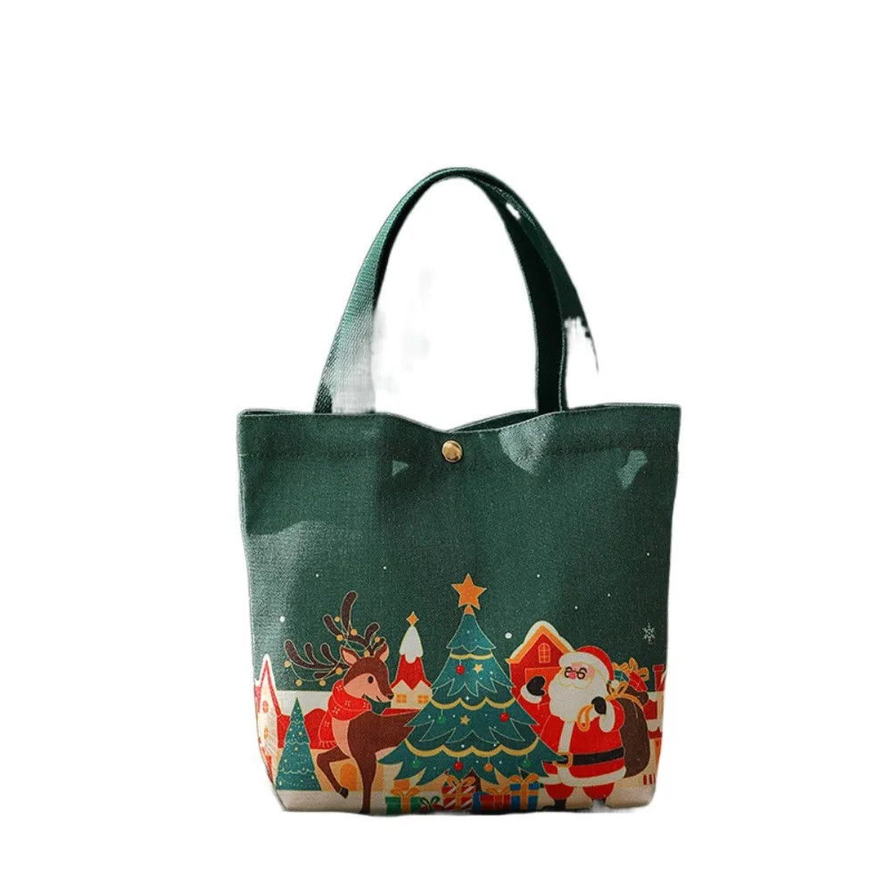 

Storage Bag Cute Christmas Handbag Cartoon Handheld Christmas Gift Box Large Capacity Santa Claus Canvas Bag Birthday