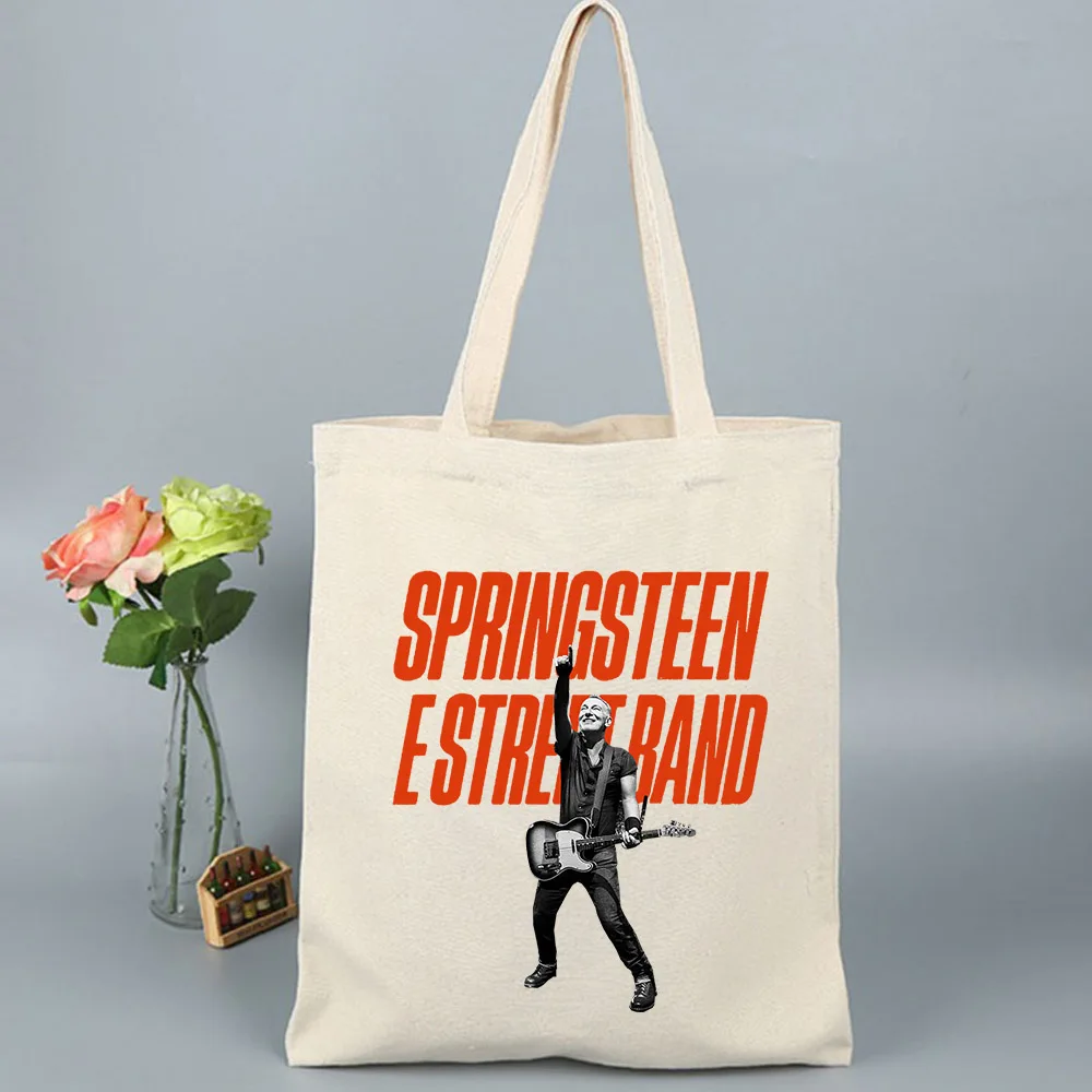 Bruce Springsteen and E Street Handbags Large Shoulder Handbag Fabric Canvas Bag for Market Shopping Girls Shopping Bags