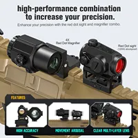 Quick detachable 1MOA red dot sight G43 sight integrated with 4X fixed magnifying glass flip air gun sight for hunting