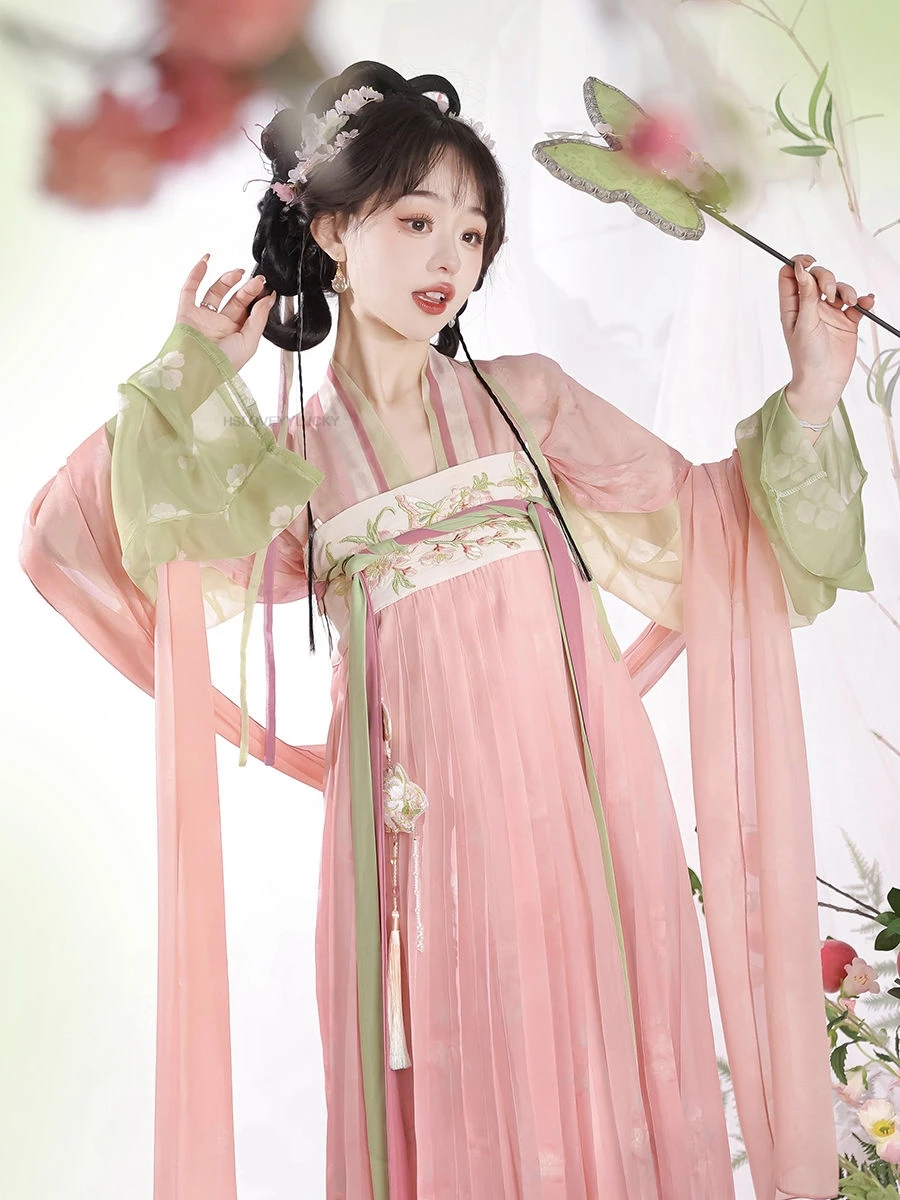 Ru Skirt Embroidery To Improve The Daily Spring And Summer Style Chinese Improved Daily Hanfu Dress Folk Dance Hanfu Set