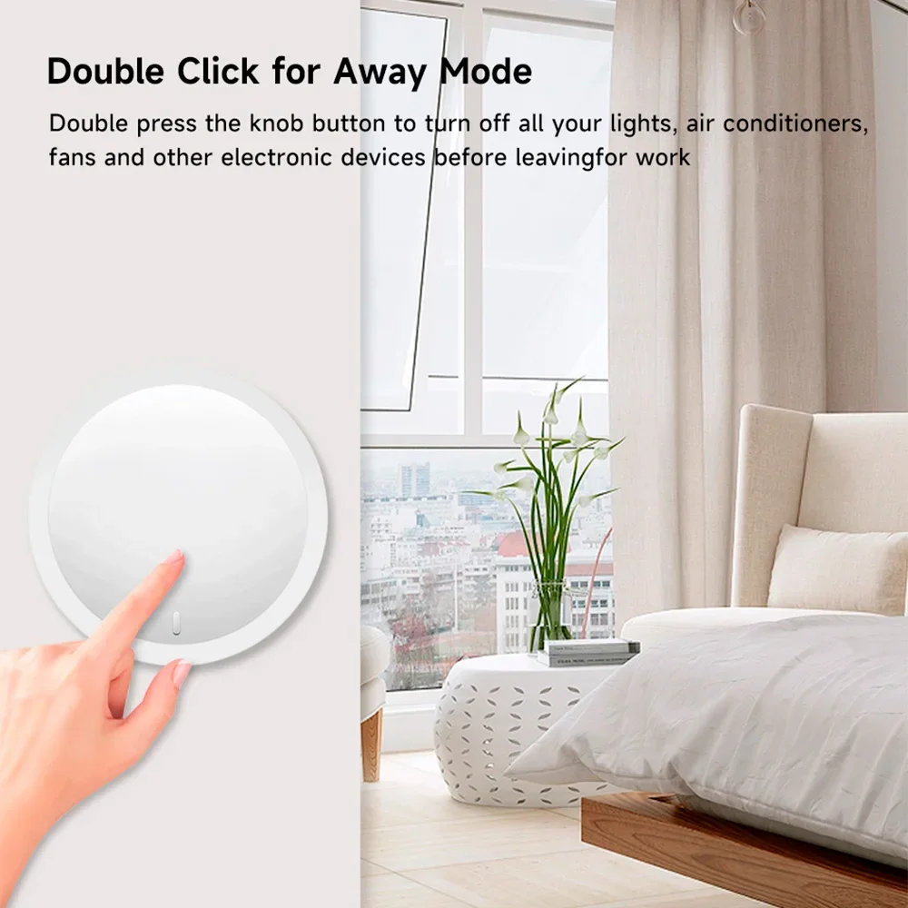 Tuya ZigBee Smart Knob Switch Wireless Scene Button Rotatable Dimmer Switch Home Appliances Automation Linkage Remoter