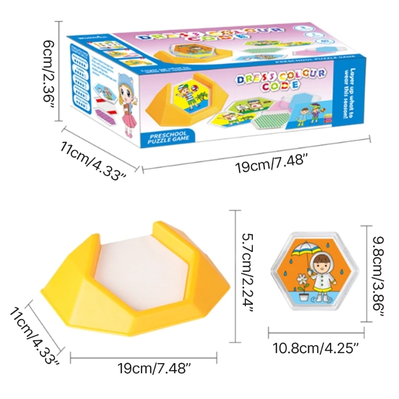 Kleurcode aankleedpuzzelset voor kind Logisch denken Teaser Speelgoed Creatief hersenspel Interactief D5QF