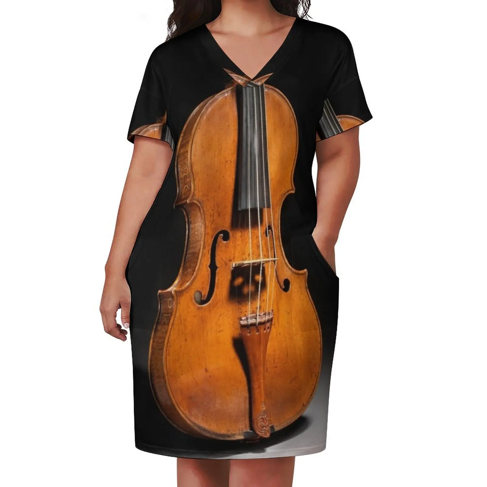 Historical Italian Cello Photograph (1560) Loose Pocket Dress women's summer dresses 2025 purple dress