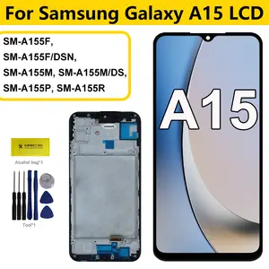 Bilashmart 6.5 Display Samsung A15 LCD A155F A155M Display Touch Screen Digitizer with Frame Samsung Galaxy A15 A155F/DSN A155M/DS