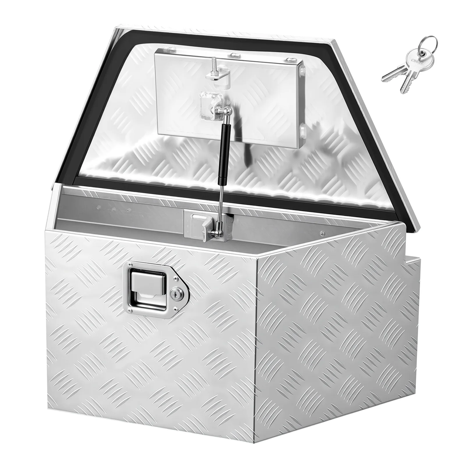 SucceBuy Trailer Tongue Box 26x13x12/29x16.5x18/33x19x18/39x16.5x12 in Aluminum with Lock and Keys for Pickup Truck Bed RV SUV