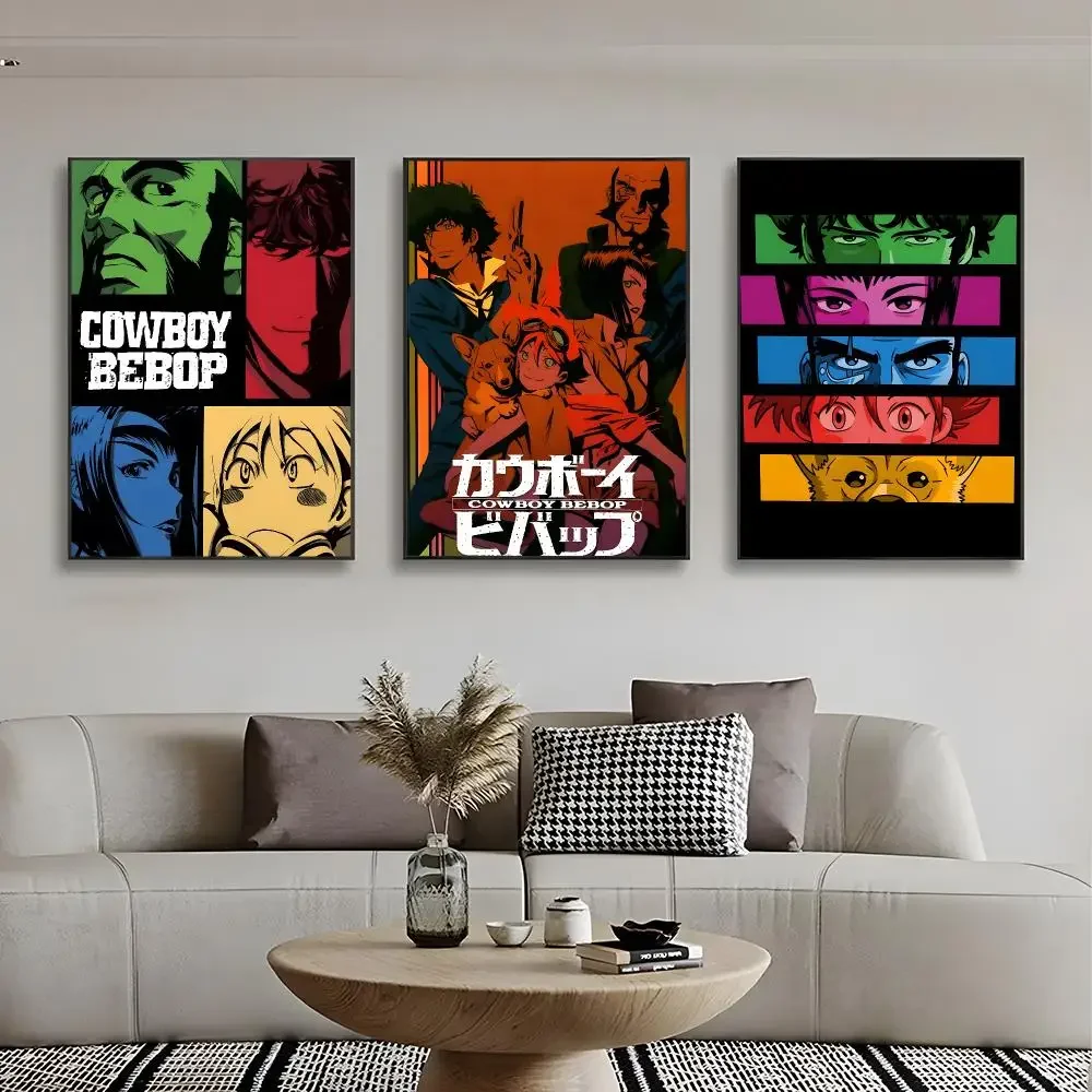 Classic Anime C-Cowboy Bebop Poster Frameless Wall Art Print, Peel-and-Stick Removable