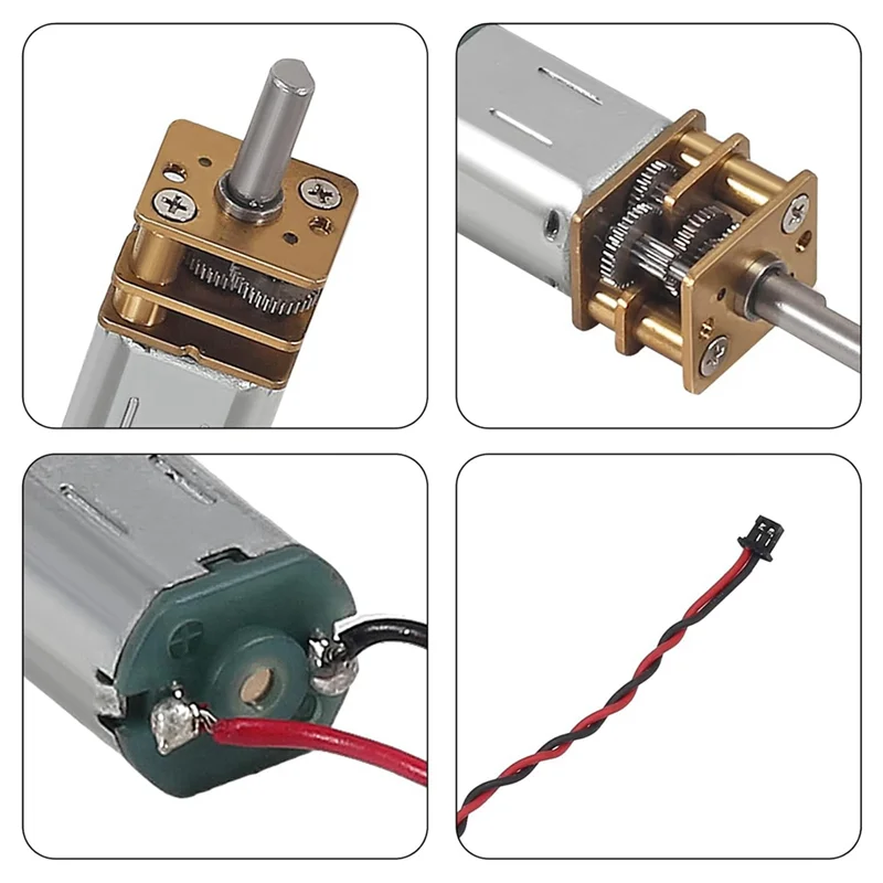 

BAAJ-8PCS Mini N20 Gear Motor DC 3V-6V Slow Speed Full Metal Gearbox Micro-Type Motor For DIY Robot Car RC Toys With Terminal