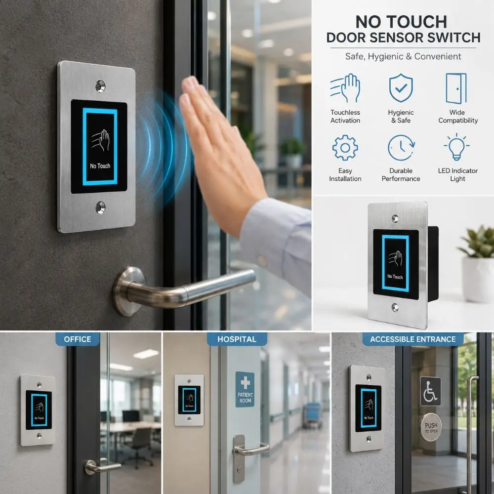 DC 10-24V Door Access Control Touch Free LED Indicator Touchless Exit Button Durable IR Infrared Sensor Home Security System