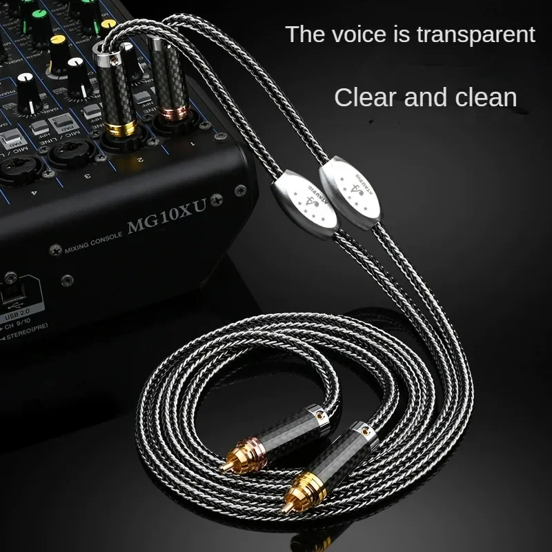 0.5M-5M HiFi 2RCA to Dual 6.5MM Cable OCC Silver Plated 6.5ts For Mixer Power Amplifier Audio cable