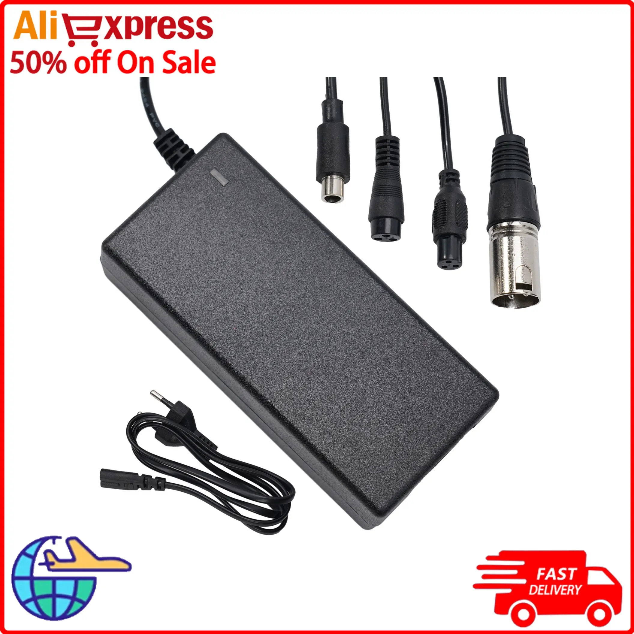 

Зарядное устройство с вилкой США/Великобритании/ЕС, адаптер питания постоянного тока 42 В 2 А, преобразователь зарядки для электрического скутера, переменный ток 100 В-240 В для литиевой батареи 24 В-36 В