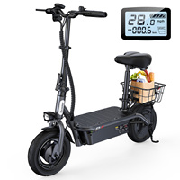 iScooter-F3 Electric Scooter with 48V 13AH Battery, 1000W Motor, Foldable Electric Scooter, 10-inch Tires (with Seat and Basket)