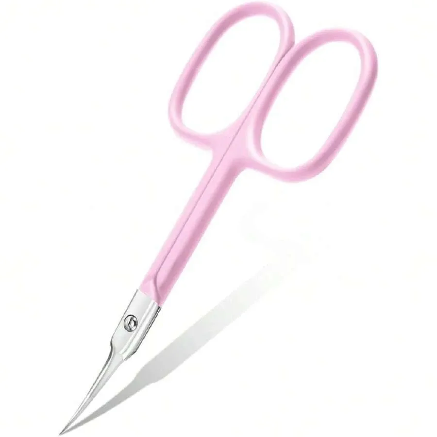 

【New Arrival】Pink Handle Precision Beauty Scissors, Stainless Steel Pointed Tip for Eyebrow and Nose Hair