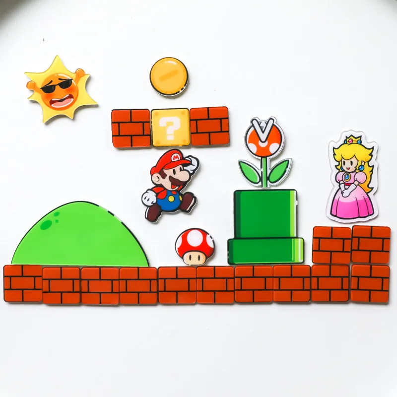 Hot Selling Super Mario Refrigerator Sticker Nintendo Set of Cute Game Magnets Creative Magnetic Stickers for Home Decoration