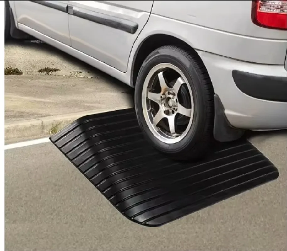 Solid Portable 3 Rising Threshold Ramp Non-Slip Outdoor Rubber Doorway Wheelchair Ramp 4400 Pounds Capacity Black Lane Curb
