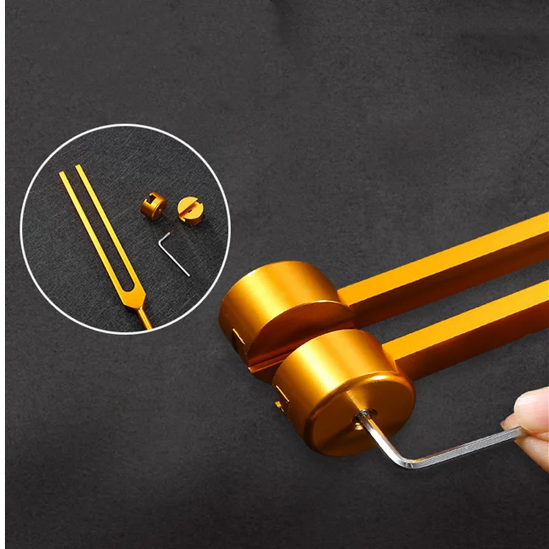 128 Hz Portable Aluminium Alloy Tuning Fork Chakra Hammer Ball Diagnostic Healing Tool Violin Guitar Tuner Musical Instrument