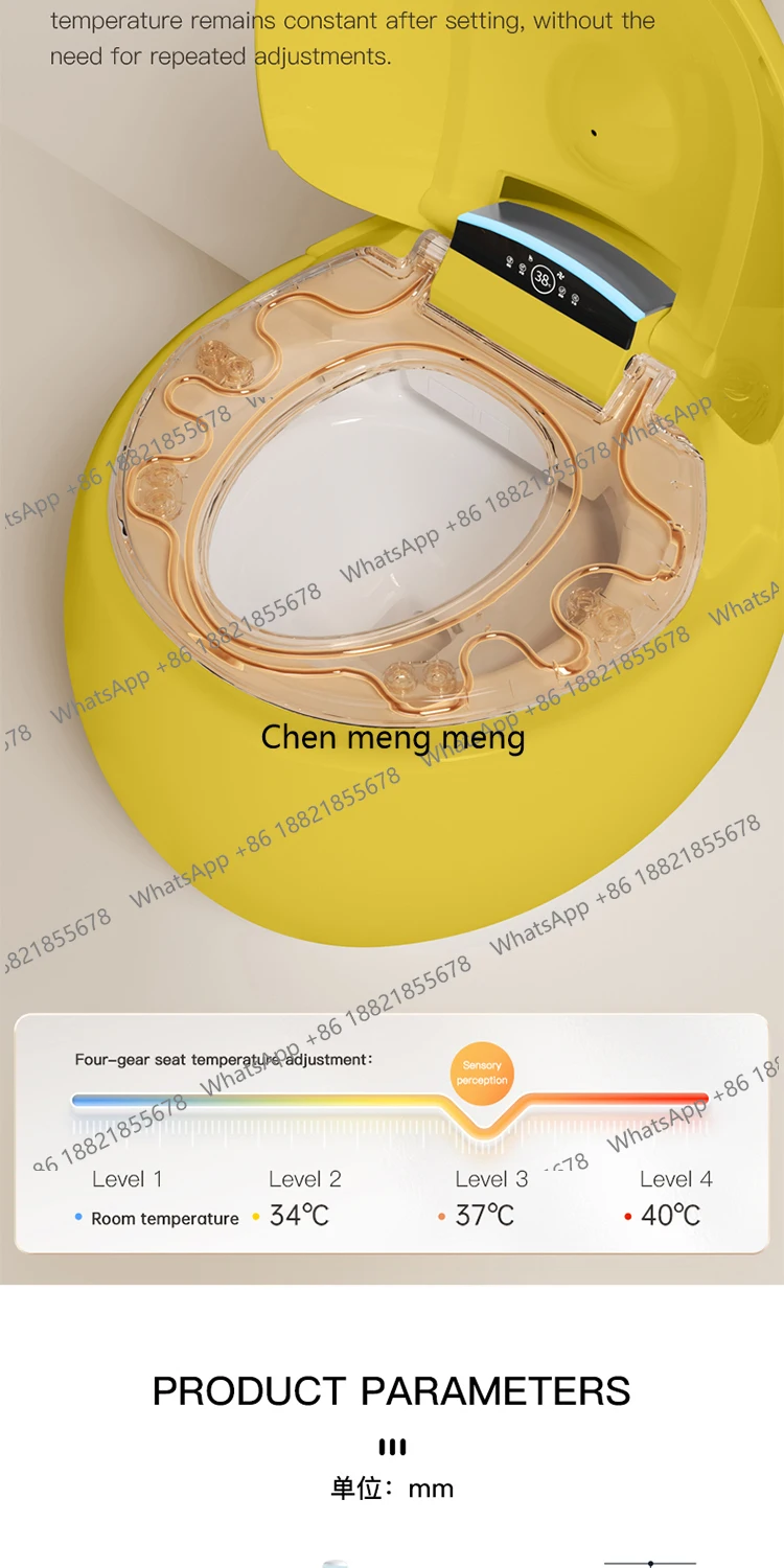 Picture 5: High-Tech Round Egg-Shaped Smart Toilet With Automatic Seat Heating Colorful & Voice Control Advanced Function Remote Control