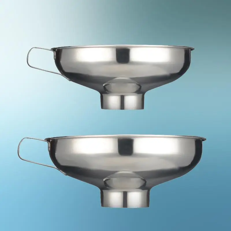 Stainless Steel Salt Dispenser Funnel Large Diameter Wide Mouth for Dishwasher Rice Filling Funnel Home Use Dividing Funnel
