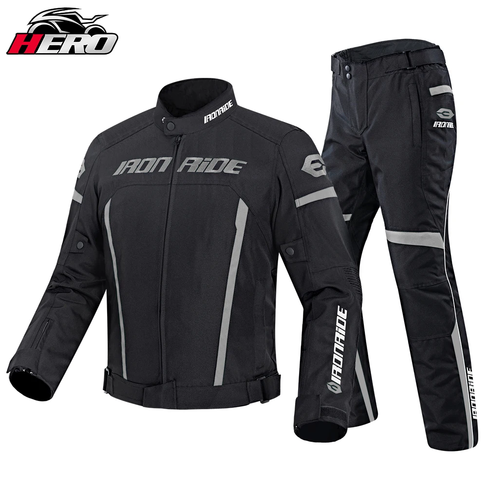 Motocross Motorcycle Jacket Pants Set Wear-resistant Wrestling Breathable Jacket Men Four Seasons Sports Racing Motorcycle Pants