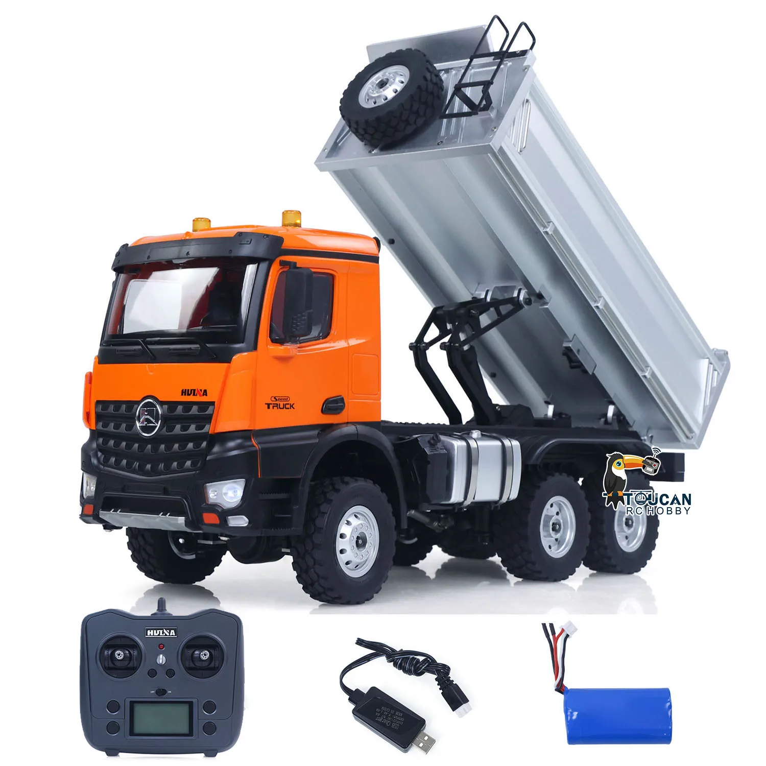 HUINA 1598 1/14 6x6 RC Dumper Tipper 2.4G Engineering Transport Truck Replica Remote Control Toy Models for Adults