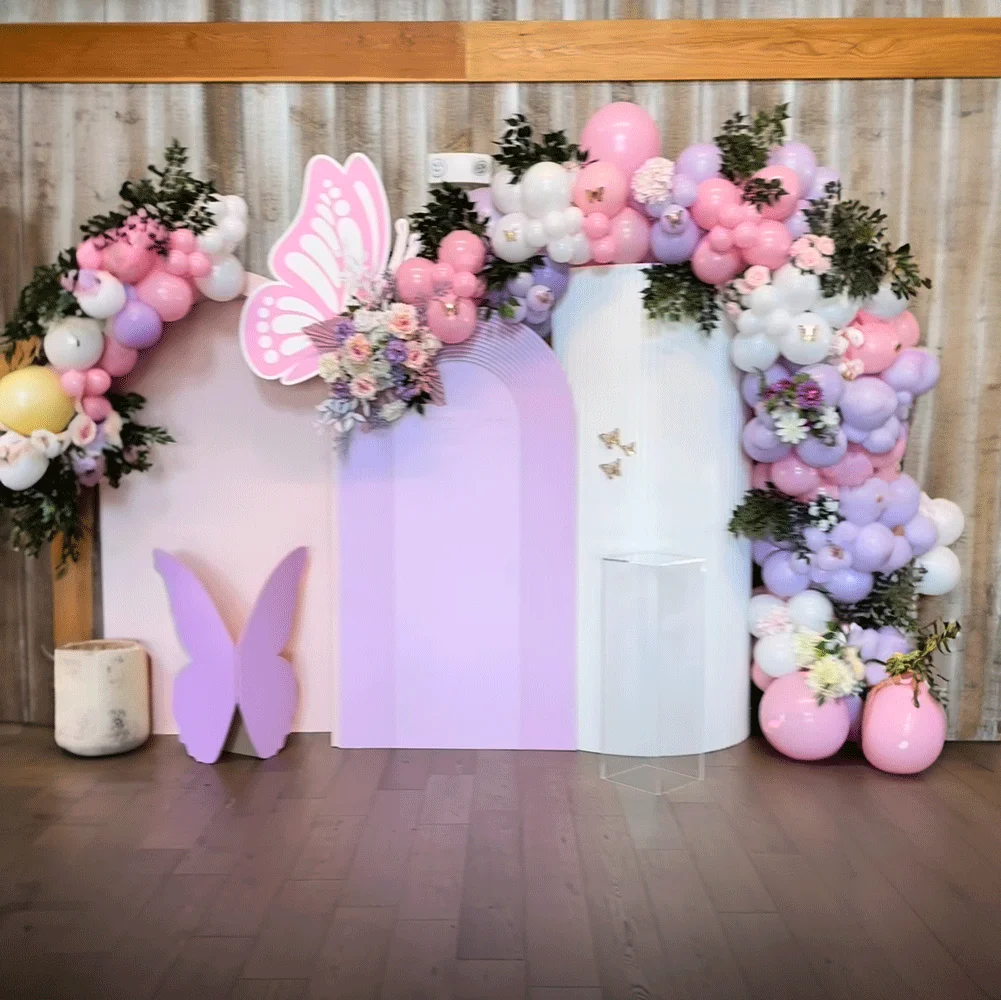 Wedding Stage Decoration Acrylic Pink Arch Backdrop For Event Party