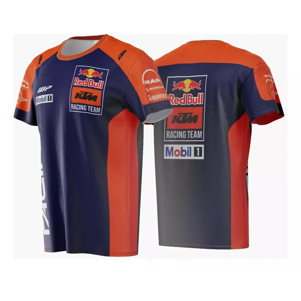 2025 Nuova stampa 3D Red Bull T-shirt MOTO GP Sport estremi all'aria aperta Tuta da ciclismo traspirante ad asciugatura rapida Manica corta per uomo