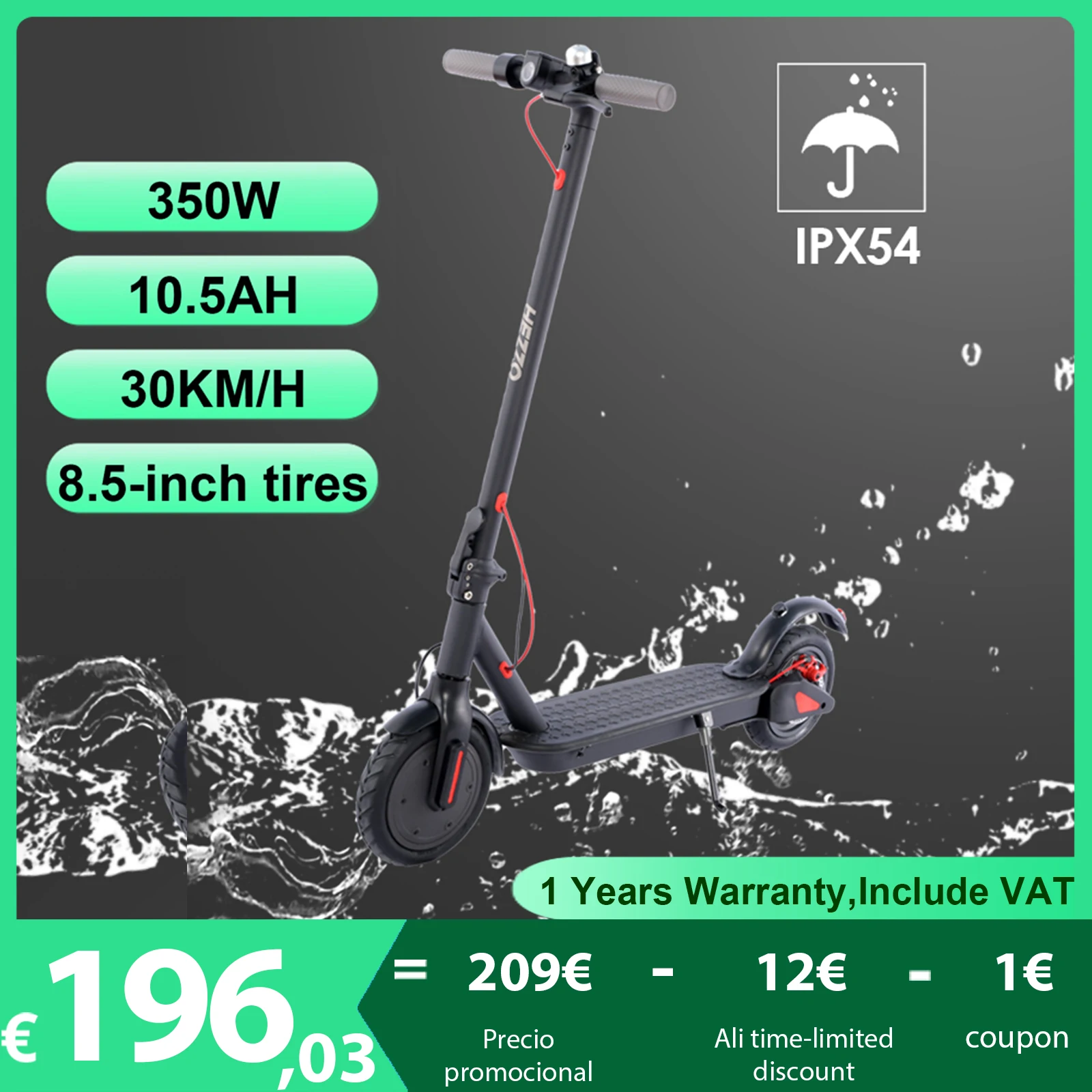 JUICEASE 35KM Scooter Electric 350W Adult Electric Scooters 7.8AH Electric Kick Scooter for Commute To Work Smart Folded Scooter