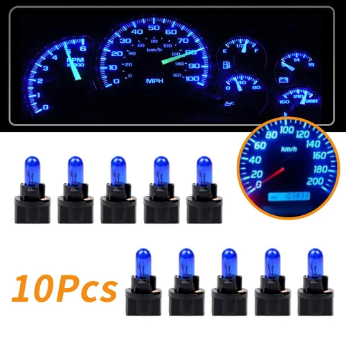 Imagen 2 del producto 10 Uds azul T5 SMD coche Auto calibre LED instrumento Speedo tablero Interior bombilla lateral 12V Accesorios