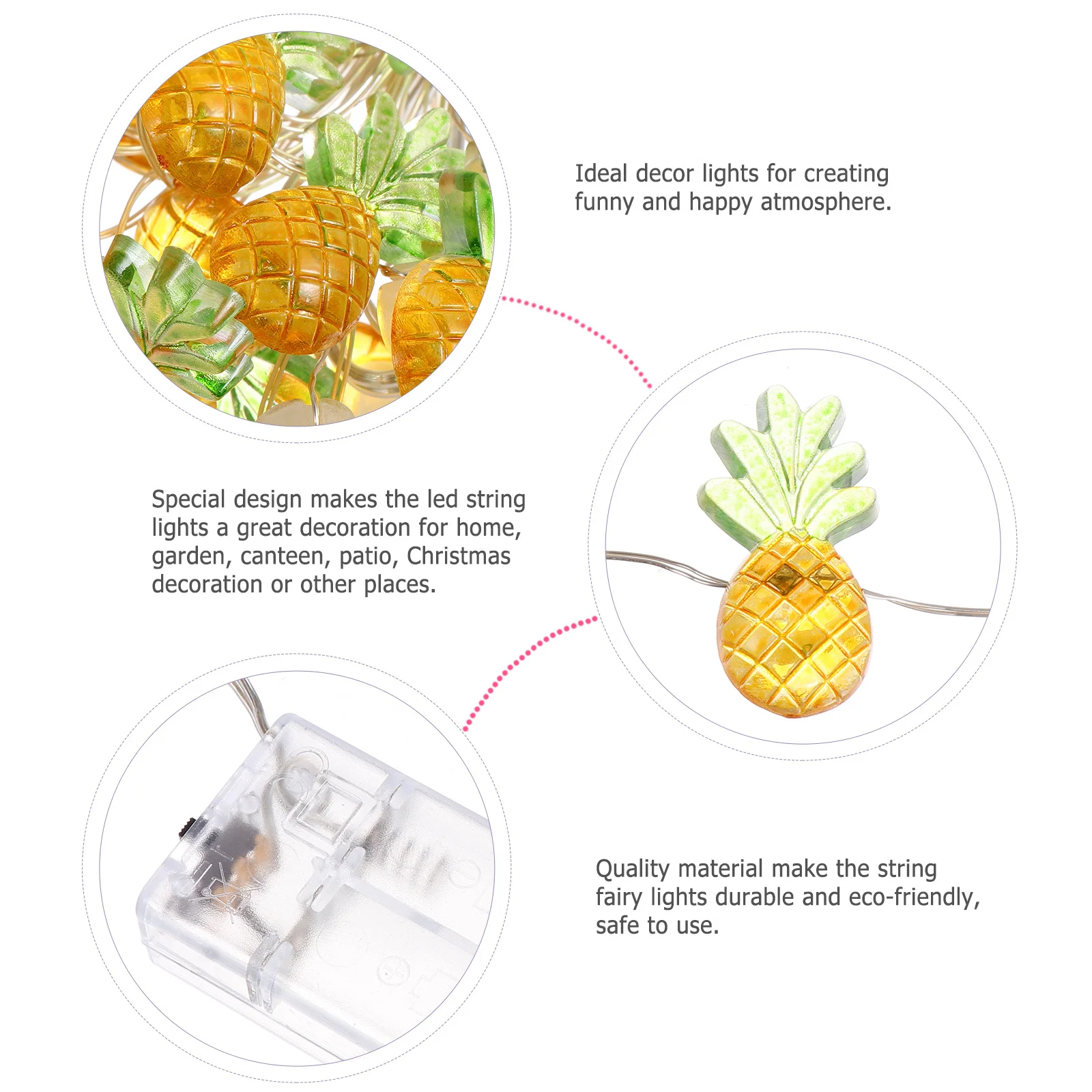 

1Set Pineapple LED Copper Wire Light Christmas Decoration Reusable Xmas String Light Party Decorative Lamp String Lights