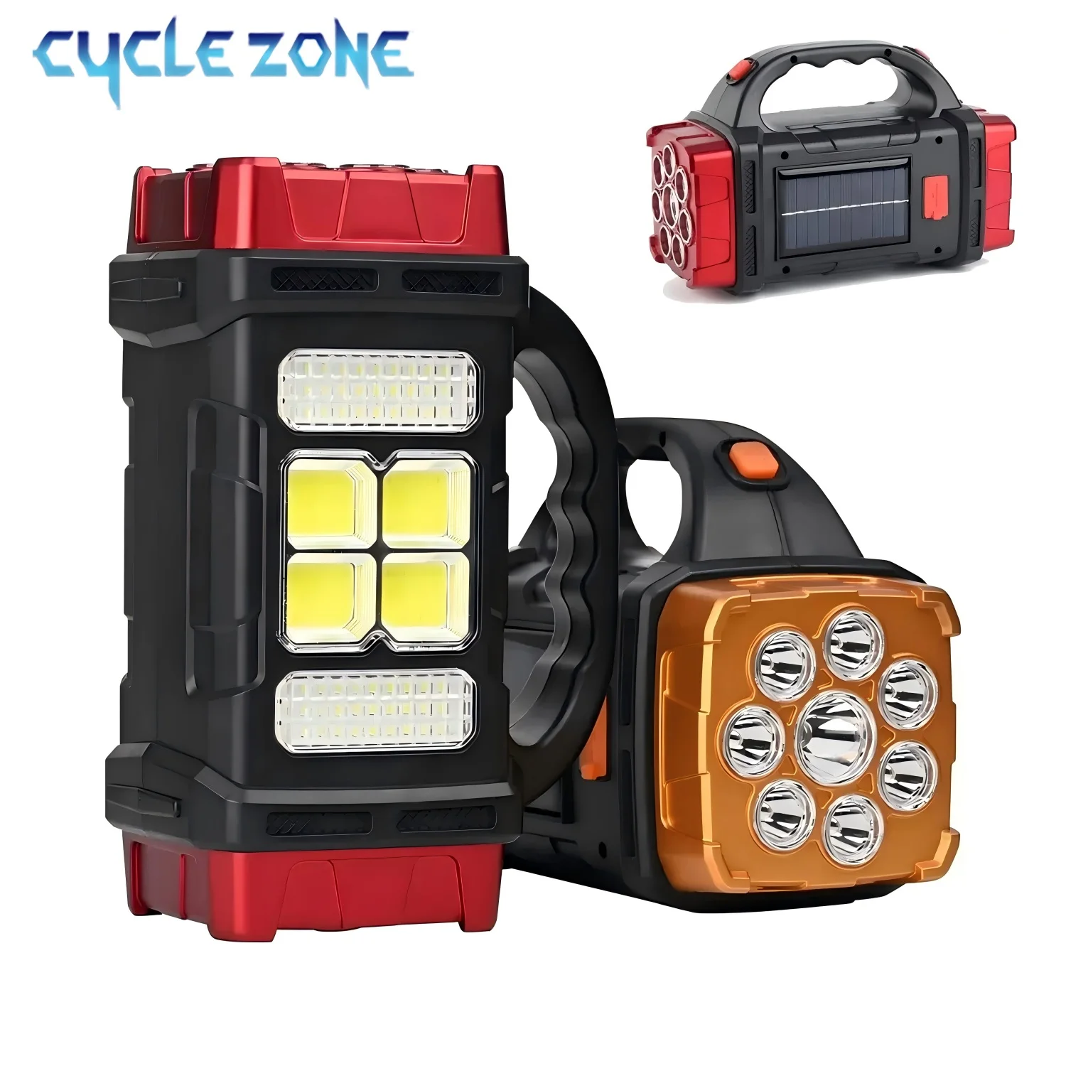 

Powerful LED Flashlight USB Rechargeable Flashlight Outdoor Camping Torch Solar Powered Portable Handheld Searchlight Power Bank