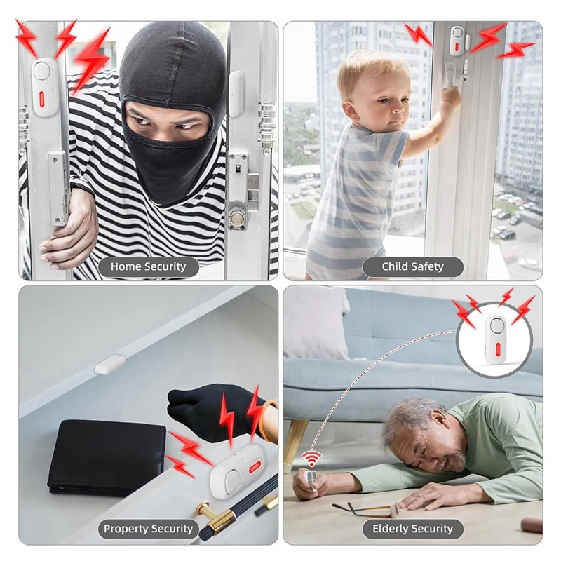 CEA Wireless Door Alarms When Opened With Remote,Door Security Sensor Chime Window Alarm Pool Alarm Door Alarm 2 Pack